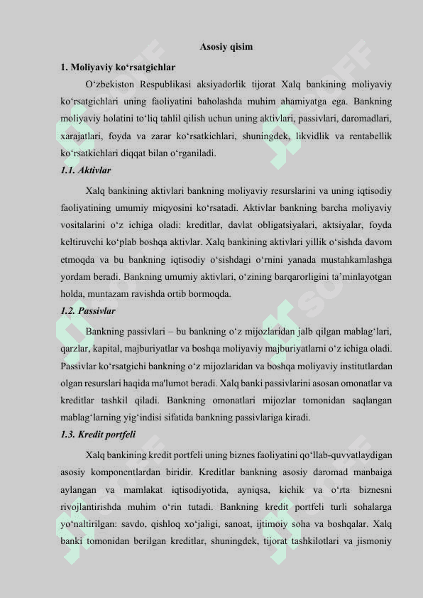 O'ZBEKISTON RESPUBLIKASI AKSIVADORLIK TIJORAT XALQ BANKI 4