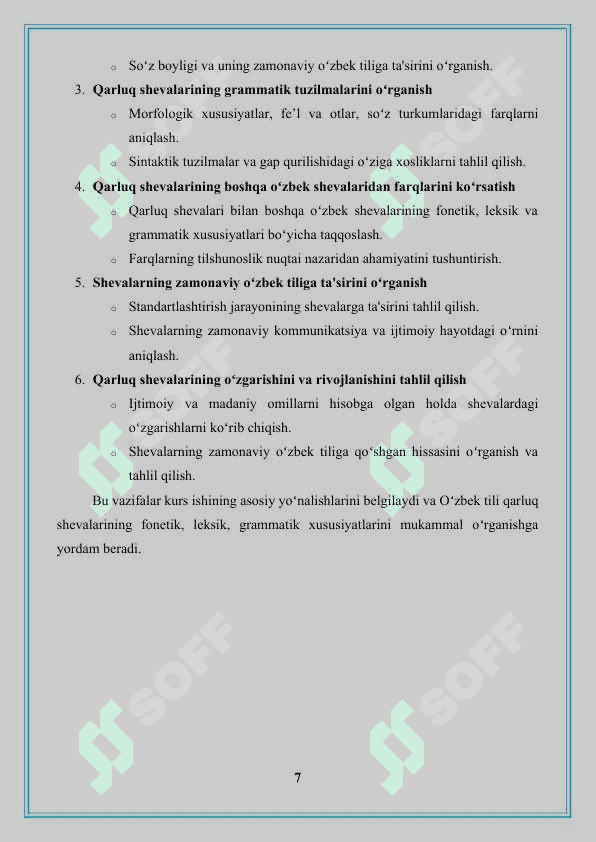 Oʻzbek tili qarluq shevalarining organilishi 7