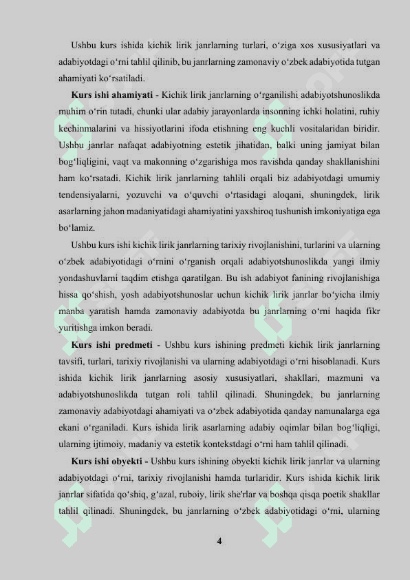 Kichik lirik janrlar tavsifi 4
