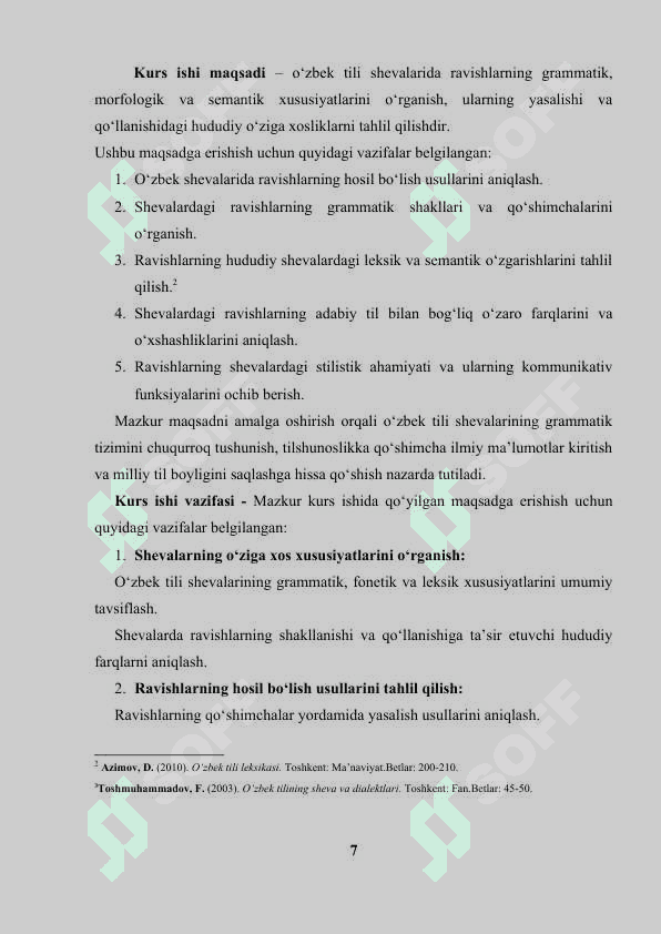 O'zbek shevalarida ravish va uning yasalishi 7