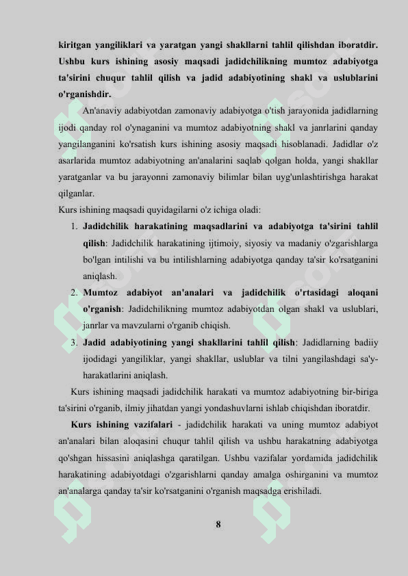Jadidlar ijodida mumtoz adabiyot an’analari. 8
