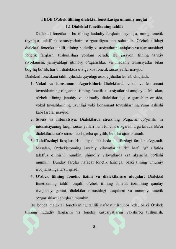 Oʻzbek tili dialektal fonetikasining tarixiy taraqqiyoti 8