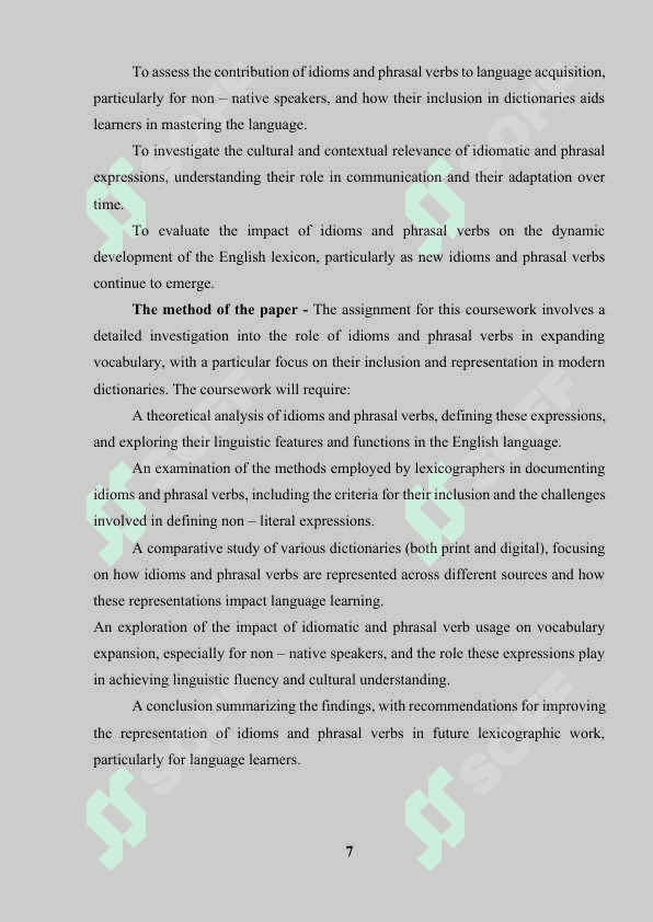Idiomalarning roli va lug'atlarda so‘z boyligini kengaytirishda frazematik fe‘llar ” 7