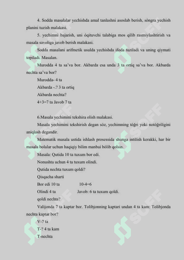 O`quvchilarga sodda masalalar yechishni o'rganish usullaridoc 3