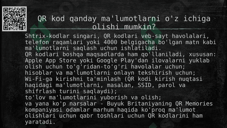 QR kod yaratish va undan foydalanish 6