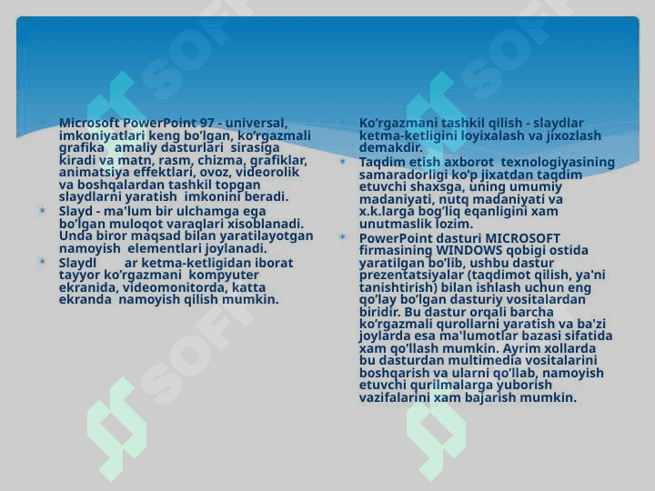 Taqdimot dasturlari Power Point va boshqa dasturlarda ishlash 3