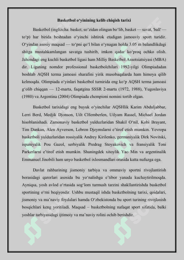 Basketbol sport turi. 4