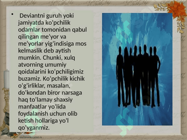 Deviant xulq-atvor muammosini o’rganish sotsiologiyasidan ilmiy yo’nalish sifatida 6