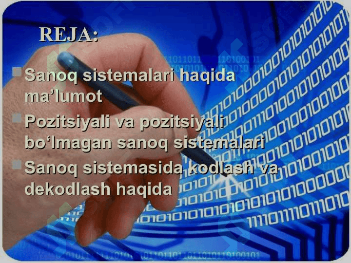 MAʼLUMOTLARNI IKKILIK SANOQ SISTEMASIDA KOʻDLASH VA DEKODLASH 2
