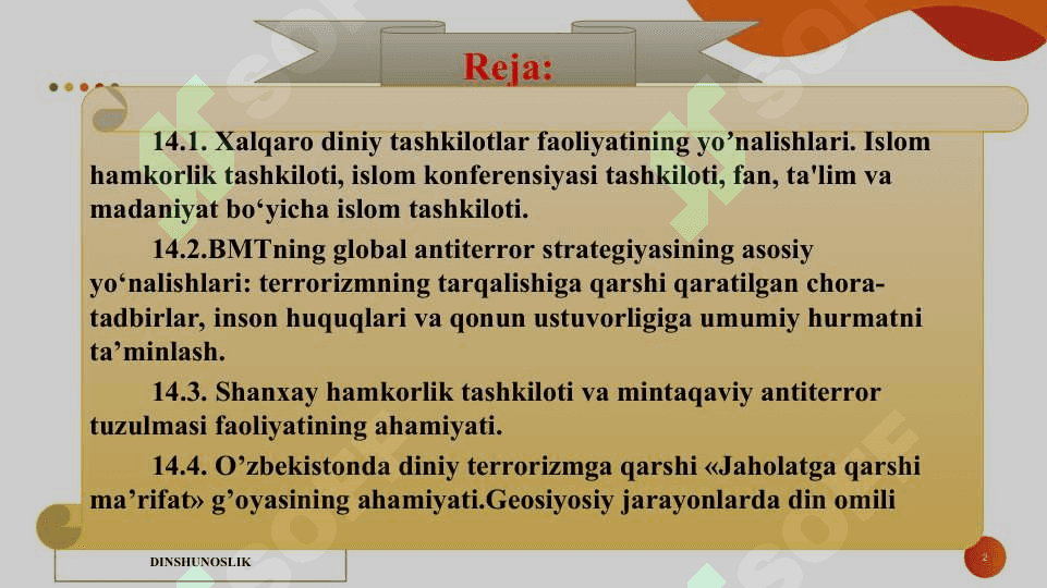 Xalqaro diniy tashkilotlar faoliyatining tarixi va ularning barqaror rivojlanish maqsadlariga erishishdagi ahamiyati 2