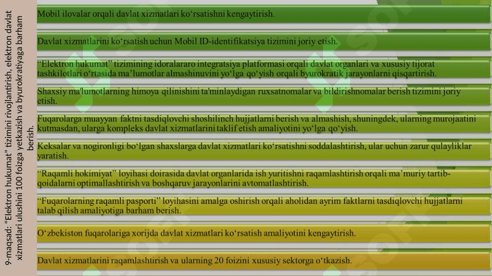 Elektron hukumat tizimining ishlash xususiyatlari 5