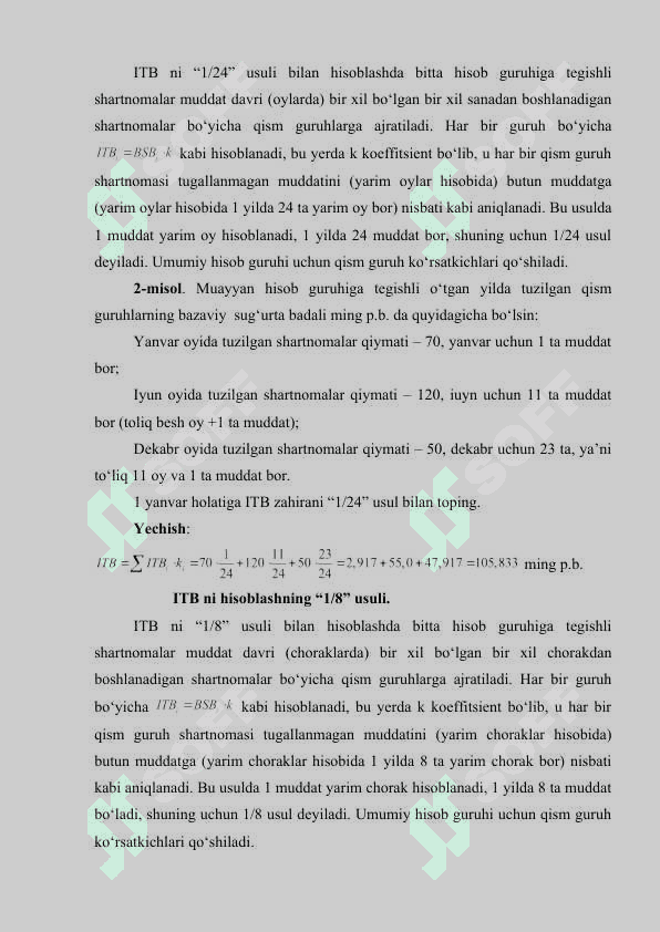 Sug'urta zahiralarini shakllantirishda aktuar hisoblar. 4