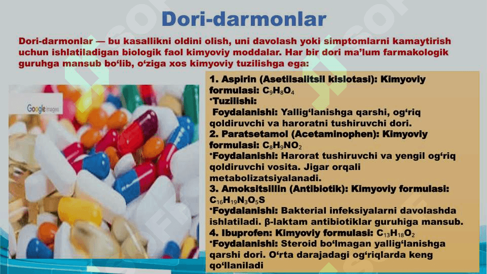 Tegishli sohada ishlatiladigan kimyoviy moddalar 8