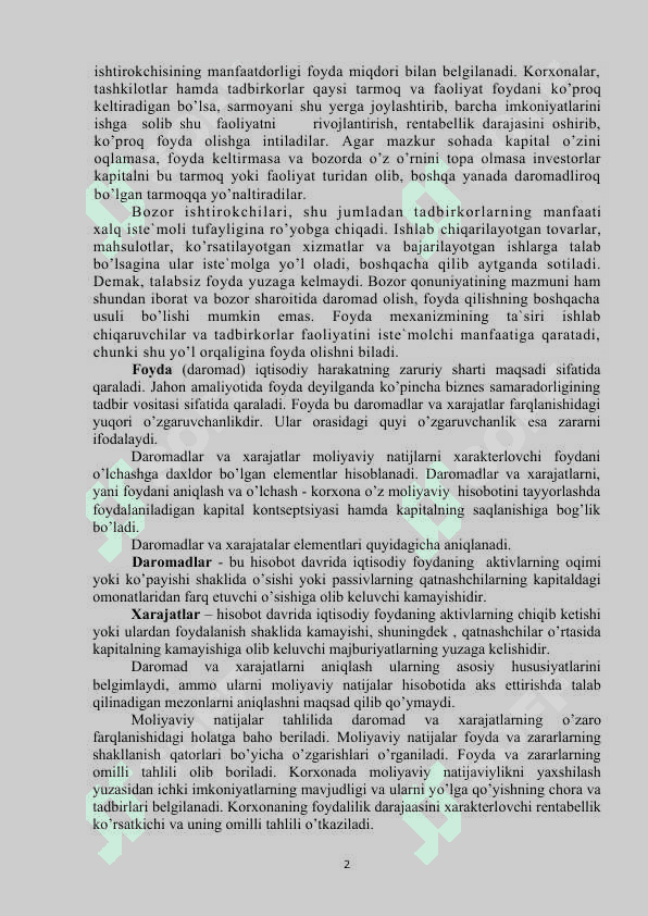 Mоliyaviy natijalar tahlili 2