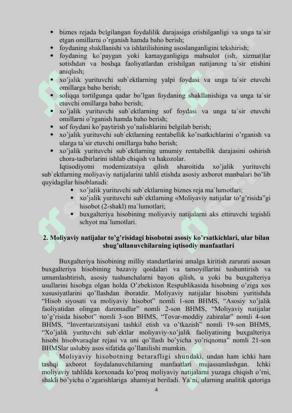 Mоliyaviy natijalar tahlili 4