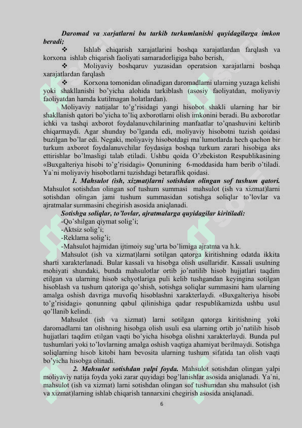 Mоliyaviy natijalar tahlili 6