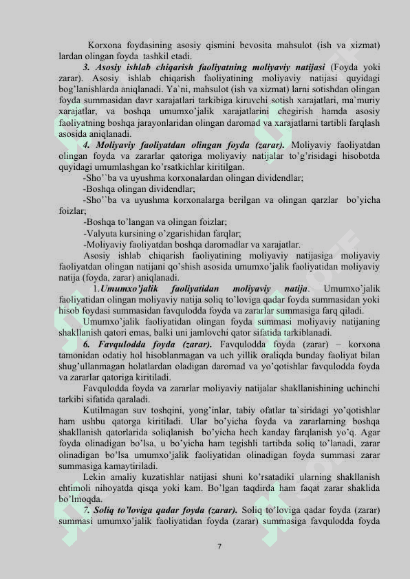 Mоliyaviy natijalar tahlili 7