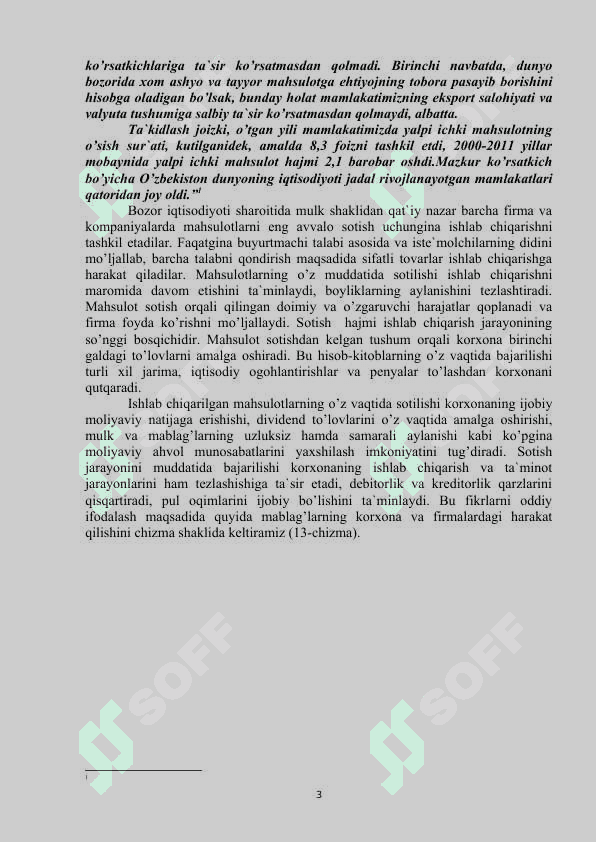 Xo‘jalik sub’ektlarining mahsulоt (ish, xizmatlar) ishlab chiqarish hajmini tahlili 3