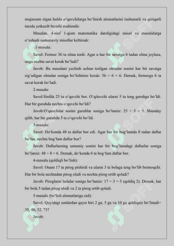 4 ga boʻlinish alomati 1 sinf 3 qism matematika 7