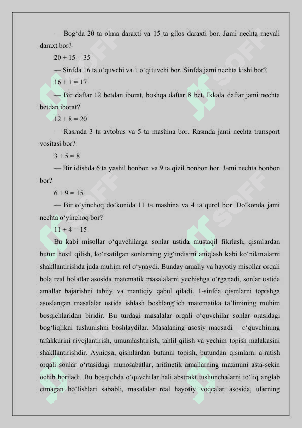 qismlarni topish boʻyicha masalalar yechish 1sinf 2qism matematika darsligi 7
