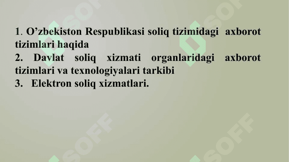 SOLIQDA AXBOROT TIZIMLARI 2