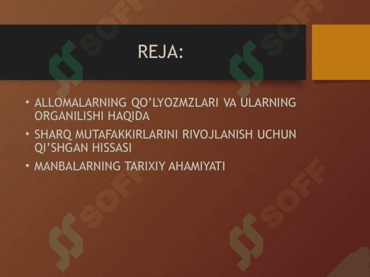 SHARQ QO‘LYOZMALARINING SIVILIZATSIYA TARIXIDAGI O‘RN 2