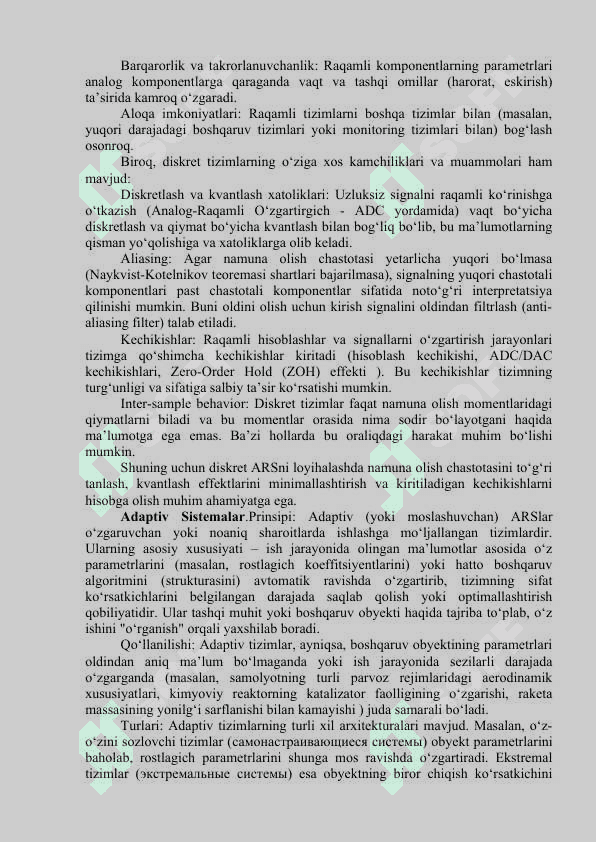 AVTOMATIK ROSTLASH SISTEMALARINING TURLARI VA XOSSALARI 4