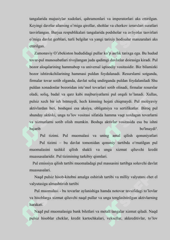 PUL TO'GRISIDAGI TURLI XIL NAZARIYALAR  VA HOZIRGI ZAMON PULINING TAVFSIFI 7