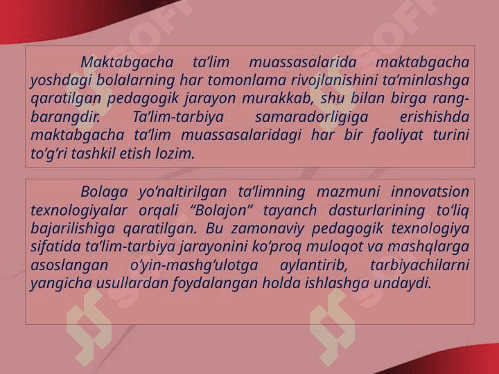Maktabgacha ta’lim tashkilotlarida multimedia texnologiyalarini joriy etish. 2
