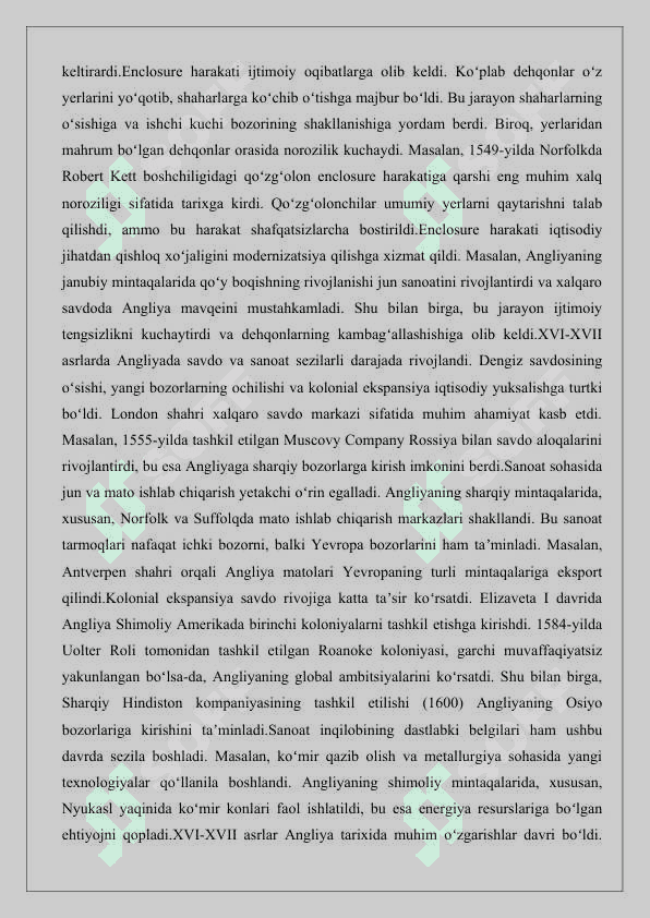 XVI-XVII asrlarda Angliya referat 25 6
