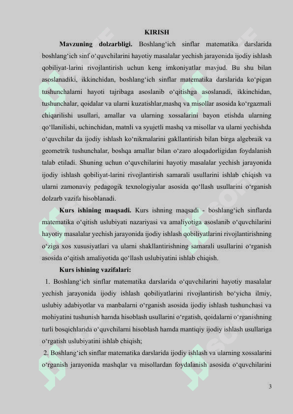 Boshlang‘ich sinflarda matematikadan o‘quvchilarning ijodiy ishlashga o‘rgatish metodikasi (2-sinf misolida 3