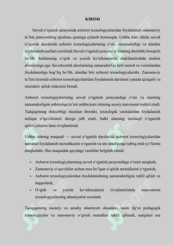 SAVOD O‘RGATISH DARSLARIDA AXBOROT TЕXNOLOGIYALARDAN FOYDALANISH 3