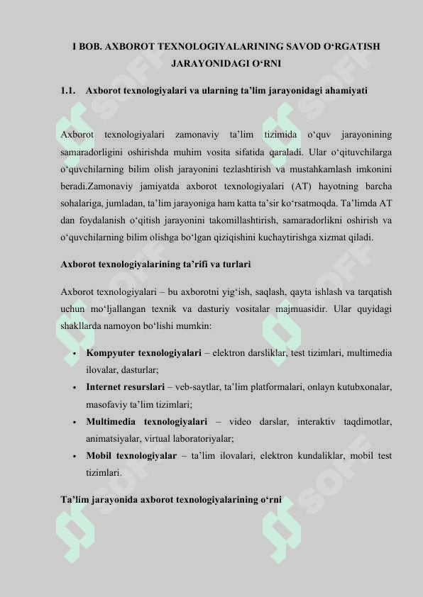 SAVOD O‘RGATISH DARSLARIDA AXBOROT TЕXNOLOGIYALARDAN FOYDALANISH 5