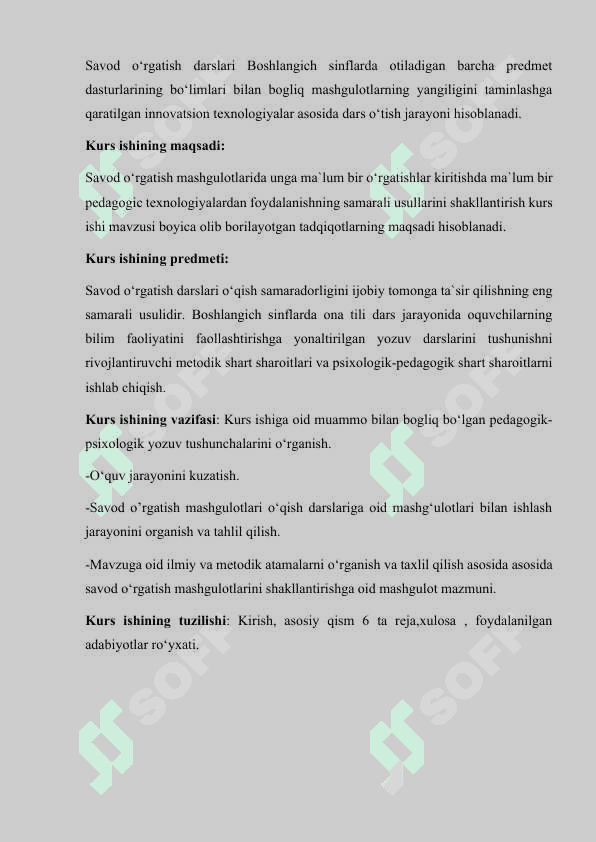 Savod o‘rgatish davridagi  dars tiplari ularning maqsadi, mazmuni va qurilishi 4