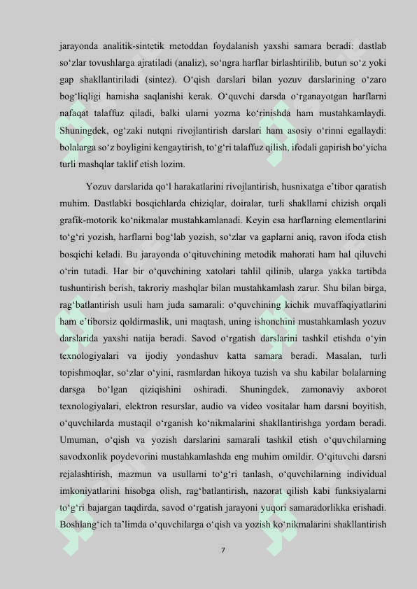 SAVOD O’RGATISH DAVRI YOZUV DARSLARIDA O’TKAZILADIGAN DIKTANTLAR 7