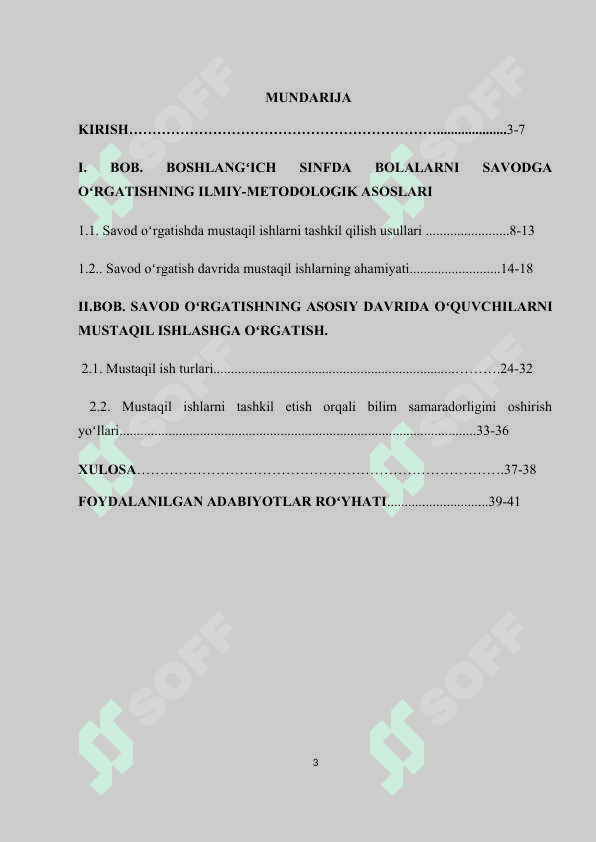 SAVOD OʻRGATISH DARSLARIDA OʻQUVCHILARNING MUSTAQIL ISHLARINI TASHKIL ETISH 2