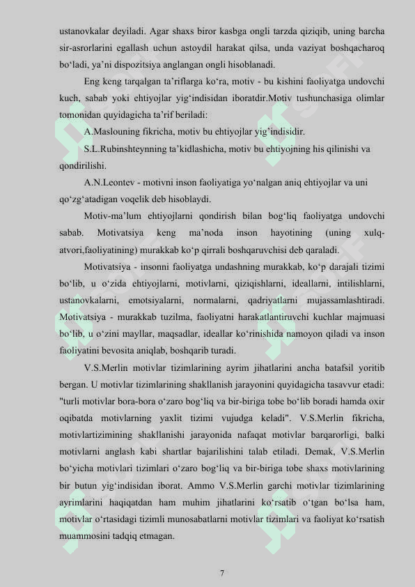 Motiv va motivatsiyaning sakkizta asosiy muammolari 7