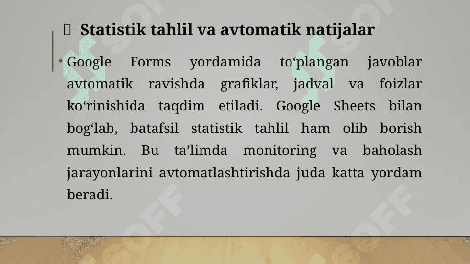 GOOGLE FROMGA SO’ROVNOMALAR, TESTLAR YARATISH 8