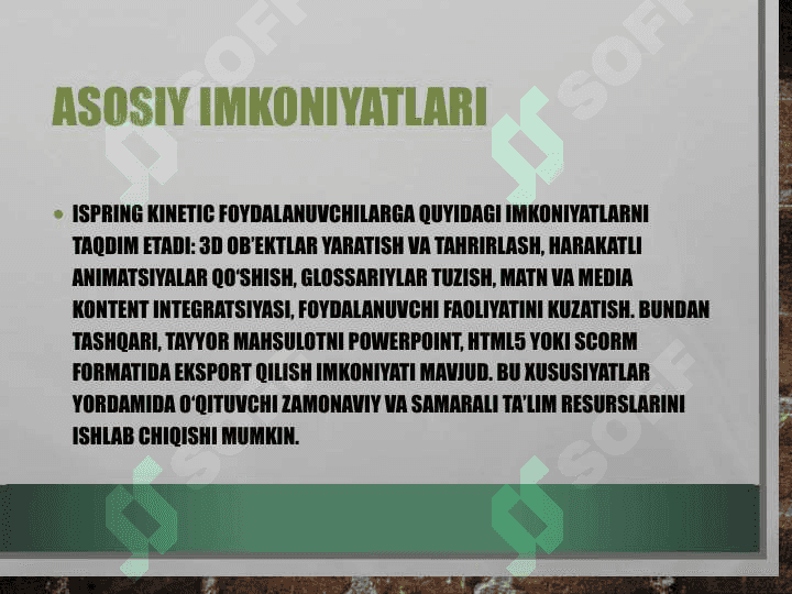 MAVZU: Ispring Kinetic dasturi va uning imkoniyatlari 3D kitob. Katalog (glossariy). 5