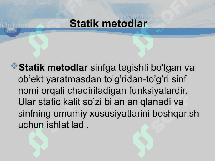 C++ dasturlash tilida statik va dinamik metodlar bilan ishlash 3