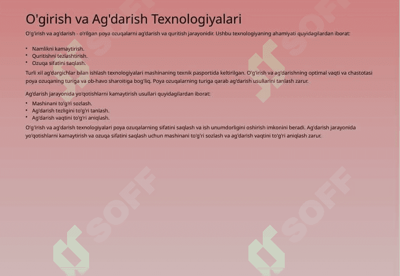 POYALI OZUQALARNI YIG'ISHTIRISH MASHINALARI 4