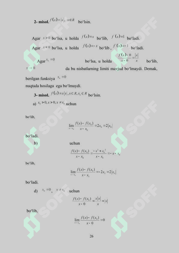 Differensial hisobning geometriyaga ba’zi bir tatbiqlari  kurs 6