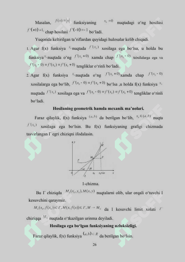 Differensial hisobning geometriyaga ba’zi bir tatbiqlari  kurs 8