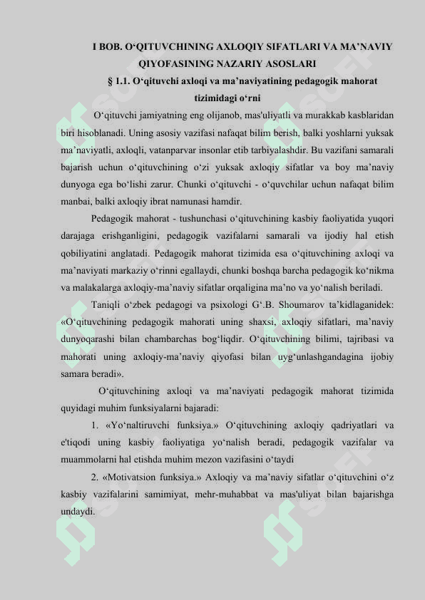 O‘QITUVCHINING AXLOQIY SIFATLARI VA MA’NAVIY QIYOFASI 6