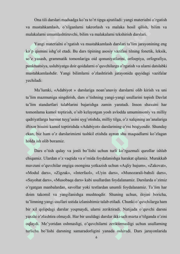 2-SINF ONA TILI DARSLARIDA NOAN'ANAVIY USULLARDAN FOYDALANISH 6