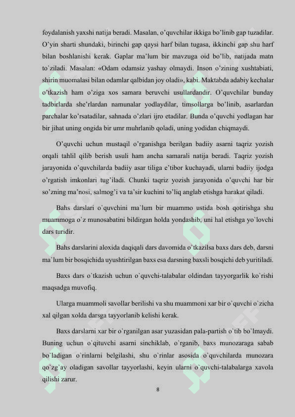 2-SINF ONA TILI DARSLARIDA NOAN'ANAVIY USULLARDAN FOYDALANISH 8