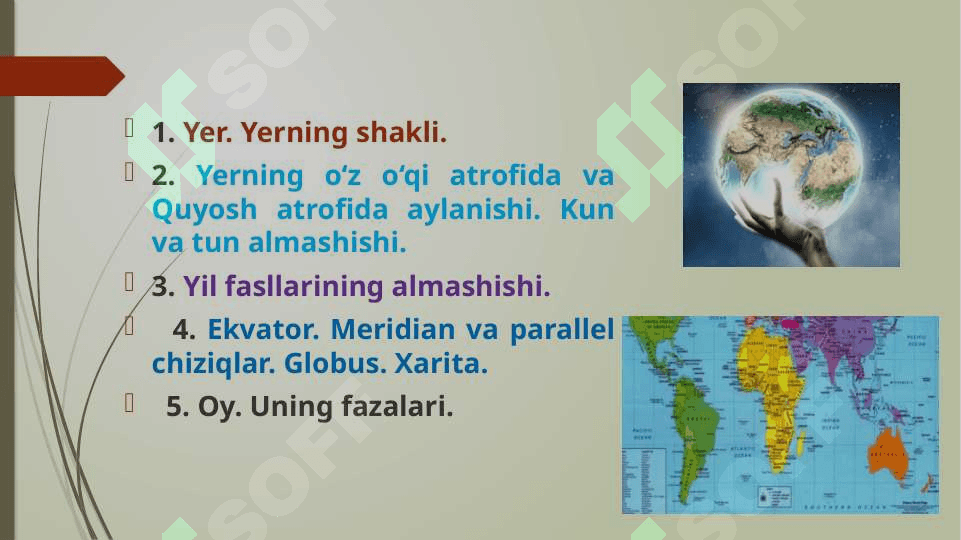 YER,  UNING SHAKLI VA HARAKATI 2