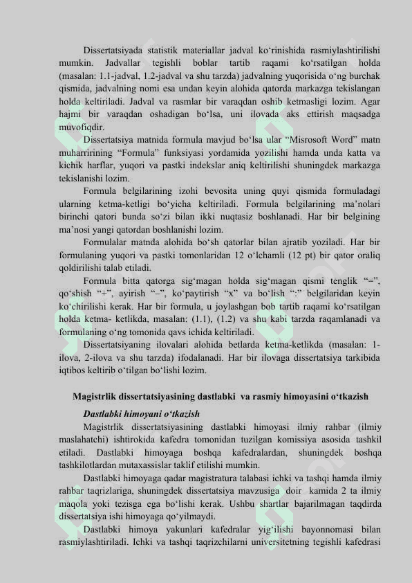 Magistrlik dissertatsiyasi yozish tartibi 7
