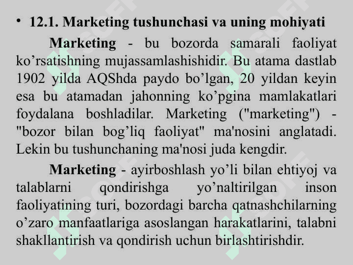 MARKETINGNING  MOHIYATI, MAQSADI VA VAZIFALARI 2