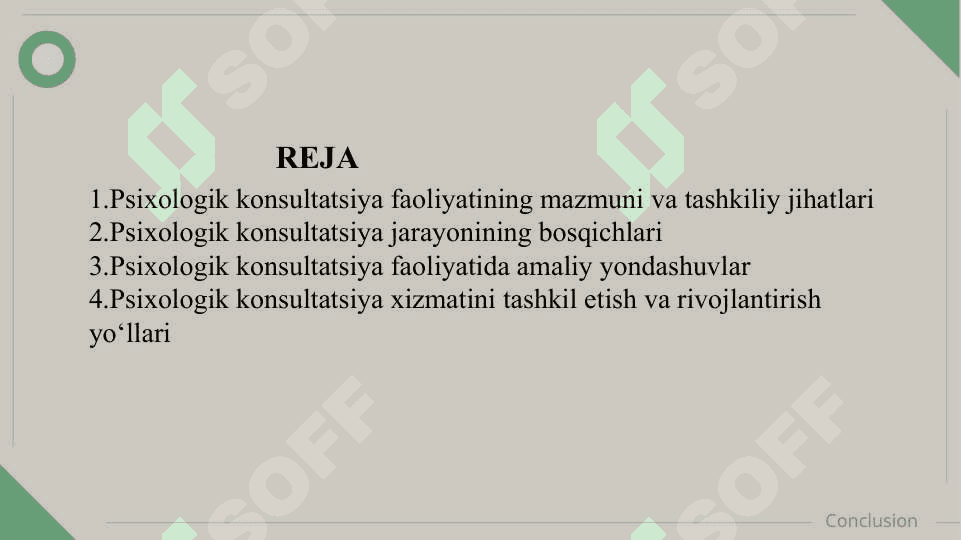 Psixologik konsultatsiya jarayonini tashkil qilish slayd 2